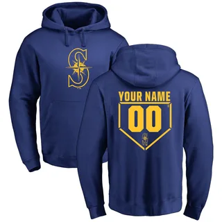 Men's Custom Seattle Mariners Royal Custom RBI Pullover Hoodie -